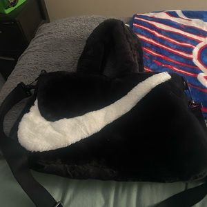 Womens nike faux fur bag